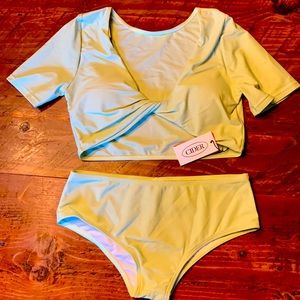 Cider short sleeve two piece bathing suit